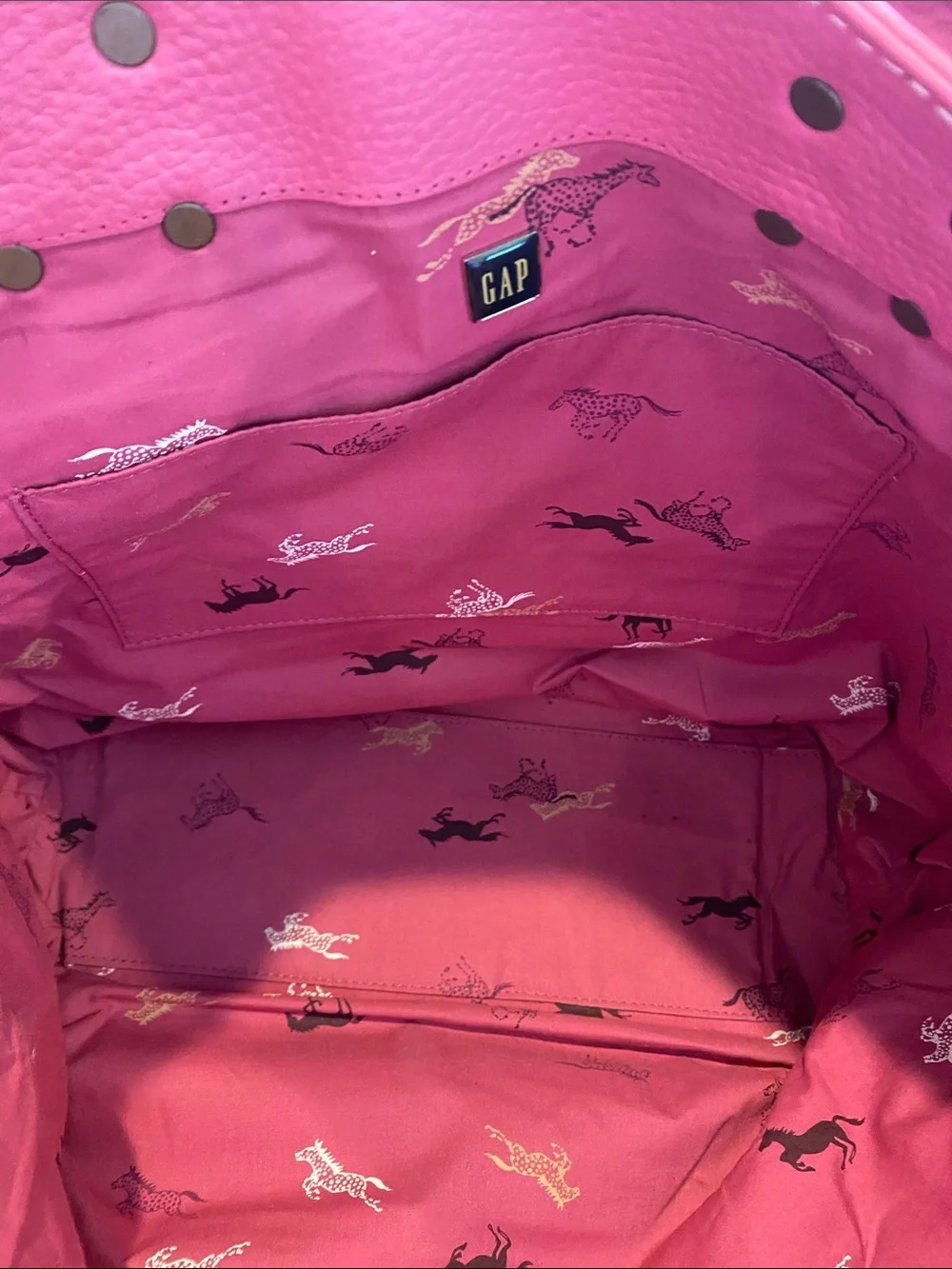 THE GAP Women's Pink Leather Tote Handbag